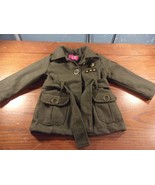 Pink Platinum Girls Green Army Jacket Coat Size 2T SI 408 - £12.43 GBP