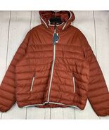 $150 Perry Ellis 2XL Puffer Jacket Removable Hoodie Orange New Men - €24,75 EUR