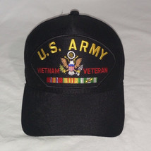 US ARMY VIETNAM VETERAN HAT CAP W/ CAMPAGIN RIBBONS SOUTH EAST ASIA - $5.39