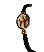 St. Santa Barbara Pulsera negra /Saint Barbara Black bracelet adjustable... - $13.40 CAD