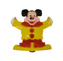4" VINTAGE CRAGSTAN DISNEY SPINOUT CARTWHEEL MICKEY MOUSE PLASTIC TOY HO... - $17.10