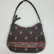 Vintage Vera Bradley SMALL Hand Bag Purse Black Paisley 9x7x3&quot; - £15.45 GBP