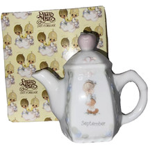 Vintage PRECIOUS MOMENTS September Teapot 93 Enesco Birthday Anniversary Ceramic - £6.99 GBP