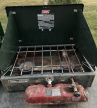 Three Vintage Coleman 425E, 425F and 425D  2-Burner Camping Stove Made I... - $29.70