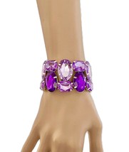 1.5” Wide Classic Clear Crystals Evening Pageant Glam Stretchable Bracelet - £11.77 GBP