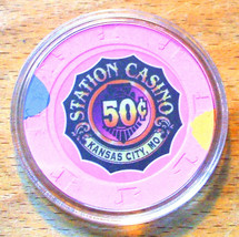 (1) 50 Cent Station Casino Chip - Kansas City, Missouri - 1997 - $8.95