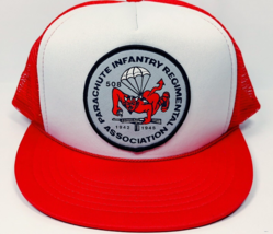 Parachute Infantry Regimental Association Red Trucker Hat Cap 508 Devil ... - £15.67 GBP