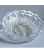 Hobnail Glass Serving Bowl 8.5" Clear Cameo Pattern Scalloped Edge Fruit... - $12.00