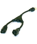 Convert 1 ac outlet to 2 Splitter 14&quot; Y Power Cord 14awg 15 amp MONOPRIC... - $40.98 CAD
