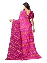 Women&#39;s Bandhani Printed Georgette Saree with Unstitched Blouse Piece Sa... - £14.52 GBP