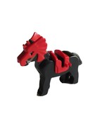 Vintage LEGO Black Horse w/ Red Saddle + Helmet 6081 Fortress Castle Knight - €13,71 EUR