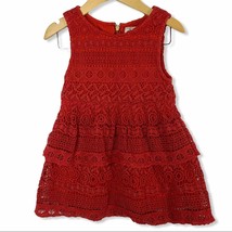 Peek red sleeveless crochet lace tiered dress - £10.13 GBP