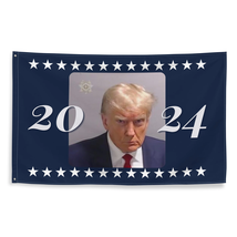 Donald Trump Mugshot Blue 2024 3&#39;x5&#39; Flag Rough Tex® 100D *Ships September 5th* - £18.87 GBP