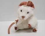 Folkmanis 6&quot; White Mouse Pink Eyes Plush Hand Puppet Long Tail Lab Rat - $17.72