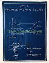 1928 Blueprint Job # 4 General Electric Magnetic Switch John Stuffers Coyne - £27.40 GBP