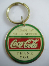 Coca-Cola Key Chain Key Ring Round Pay When Served NOS Vintage - $5.45