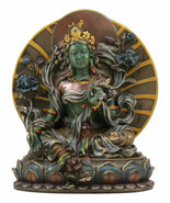 Large Arya Green Tara Statue Buddha Figurine Syamatara Bodhisattva Jetsu... - £67.94 GBP