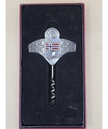 VIKING NORWAY-Wine Opener-Flag Pewter Wine Opener Corkscrew Open Box - $488.82 MXN