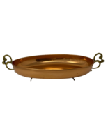 Vintage Copral Copper and Brass Footed Bowl - $37.99