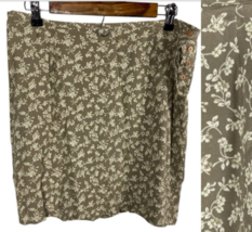 Vintage Y2K Skirt Tiny Floral Size 14 Taupe Romantic Cottagecore Fairy Preppy - £31.58 GBP