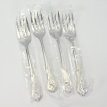 Oneida Dighton Rose Salad Forks 6 3/4&quot; 18/8 Stainless Lot of 4 Burnished... - $88.19