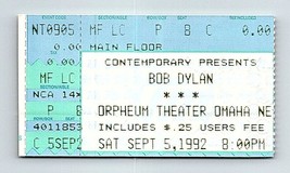 Bob Dylan Concert Ticket Stub September 5 1992 Omaha Nebraska - £30.67 GBP