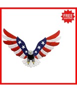 Handcrafted Eagle Wall Sculpture 23.6&quot; x 14&quot; Art for 4th of July Celebra... - $681.15 MXN