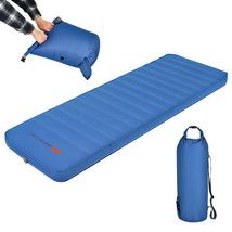 Self Inflating Folding Camping Sleeping Mattress with Carrying Bag-Blue - £111.76 GBP