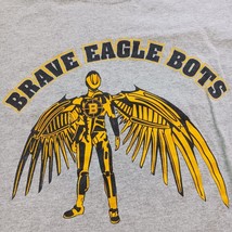 Gildan Heavy Cotton BRAVE EAGLE BOTS Men's Gray Cotton Blend Graphic T-Shirt XL image 4