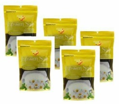 (Pack Of 5) HealtSmart Natural Epsom Salt Chamomile W/ Green Tea Extract... - $29.69