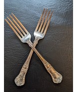 Lot De 2 Gorham Regent Motif Argent Plaque 7 IN 1902 Dîner Fourche Monog... - $388.34 MXN