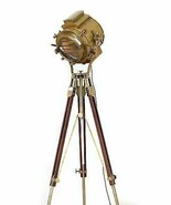 Spot Light Antique Brass Floor Lamp With Brown Tripod - €203,41 EUR