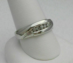 Men&#39;s 1.10CT Simulated Diamond Engagement Ring Band 14k White Gold Plated Silver - £108.99 GBP