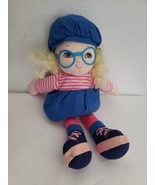 Applause Susie Q Doll Plush Soft Toy Blonde Curly Hair Blue Eyes Glasses... - £31.05 GBP