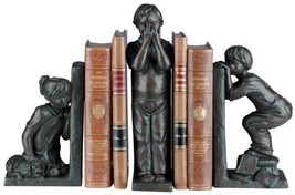 Bookends Bookend TRADITIONAL Lodge Large 3-Piece Bronze Ebony Black Resin - £360.65 GBP