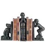 Bookends Bookend TRADITIONAL Lodge Large 3-Piece Bronze Ebony Black Resin - £352.34 GBP