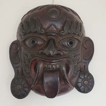 Nepalese Wooden Lakhe Mask Wall Hanging 16&quot; - Nepal - £235.89 GBP