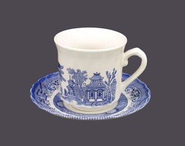 Royal Wessex Blue Willow cup and saucer set made in England. - £33.50 GBP
