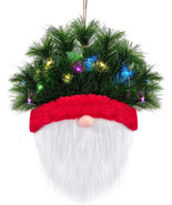 NEW Christmas Gnome LED Lighted Wreath Wall Door Holiday Decor 10 in. fa... - £10.13 GBP