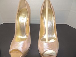 Mariah Carey Golden/ Glittering High Heel Open Toes Shoe Sizes Womens 9.5 M - £43.60 GBP