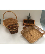 Mixed decorative 5 basket lot large small handles wall easter country fa... - $368.45 MXN