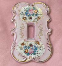 Vtg Ceramic Arnart Japan Bone China Light Switch Cover Hollywood Regency Floral - £50.60 GBP