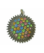 Vtg Signed Necklace Pendant Art Deco LN Little Nemo Colorful Pastel Frui... - £36.44 GBP