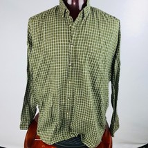Wrangler Mens 3XL Wrinkle Resist Olive Green Checkered Button Down Shirt... - $19.12