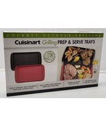 *L) Cuisinart Grilling Prep &amp; Serve Trays, Black and Red 17 x 10.5 - £16.06 GBP