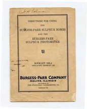 Directions for Using Burgess Parr Sulphur Bombs &amp; Sulphur Photometer Boo... - £21.80 GBP