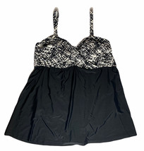 NEW Fresh Water One Piece Removable Strap Skirted Swimsuit Slimming Blac... - $49.49