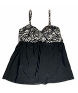 NEW Fresh Water One Piece Removable Strap Skirted Swimsuit Slimming Blac... - $49.49