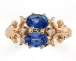 10k Rose Gold Victorian Sapphire and Seed Pearl Ring Size 8 Jewelry (#J6... - £869.22 GBP