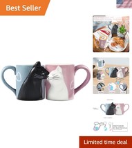 Matching Couples Kissing Cat Coffee Mugs - Ideal for Engagements &amp; Anniv... - $37.50